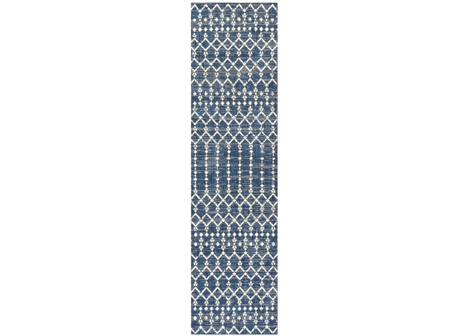 Ourika Moroccan Geometric Textured Weave Indoor/Outdoor Runner Rug