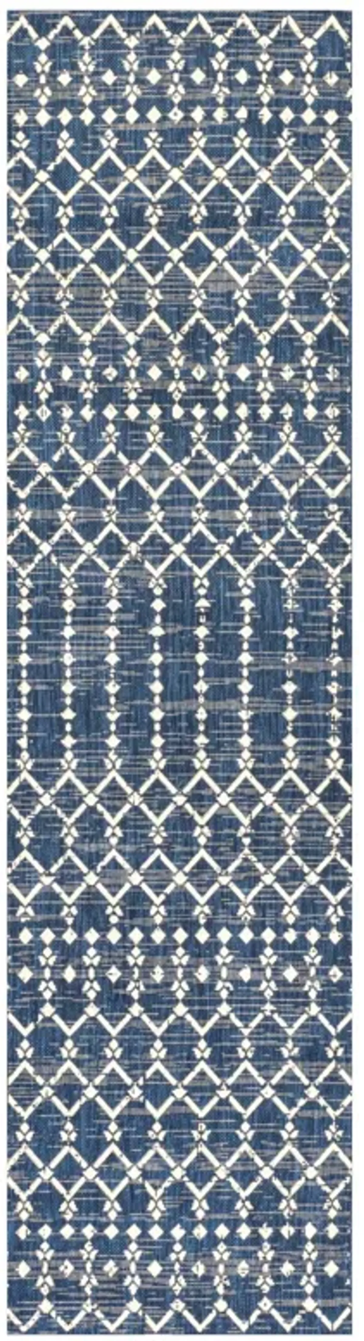 Ourika Moroccan Geometric Textured Weave Indoor/Outdoor Runner Rug