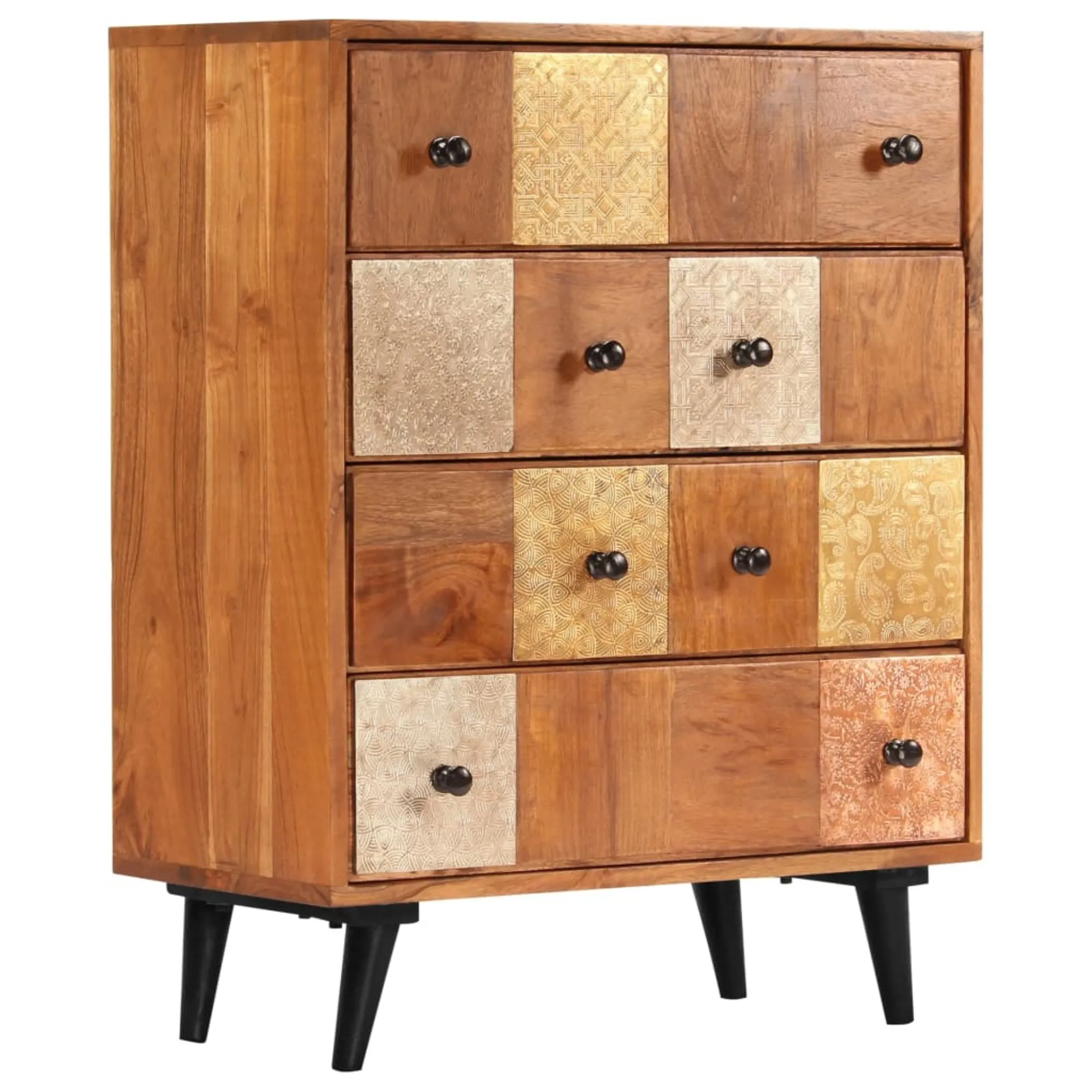 vidaXL Chest of Drawers 23.6"x11.8"x29.5" Solid Acacia Wood