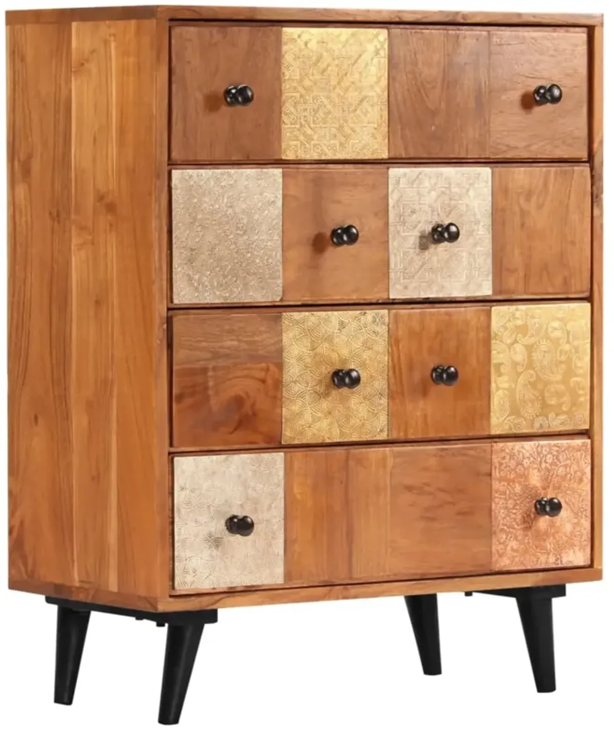 vidaXL Chest of Drawers 23.6"x11.8"x29.5" Solid Acacia Wood