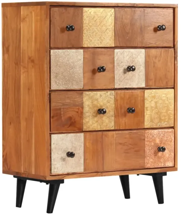 vidaXL Chest of Drawers 23.6"x11.8"x29.5" Solid Acacia Wood