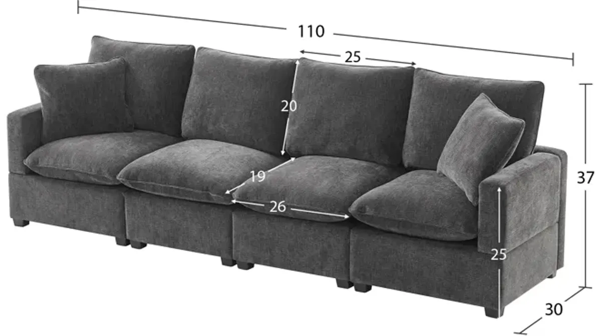 Merax 4-Seat Chenille Sectional Sofa Couch