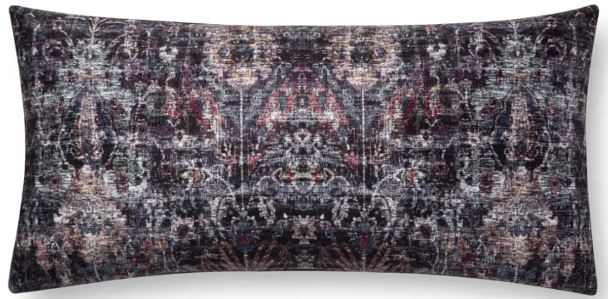 P0686 Black/Multi 12"x27" Down Pillow