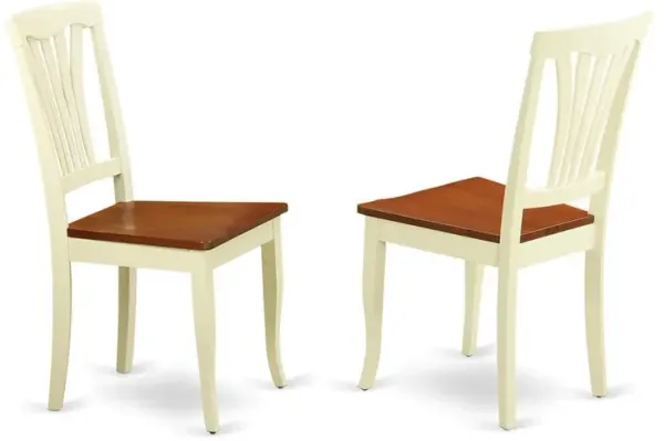 Avon Dining Chair Wood Seat - Buttermilk and Cherry Finish, Set of 2