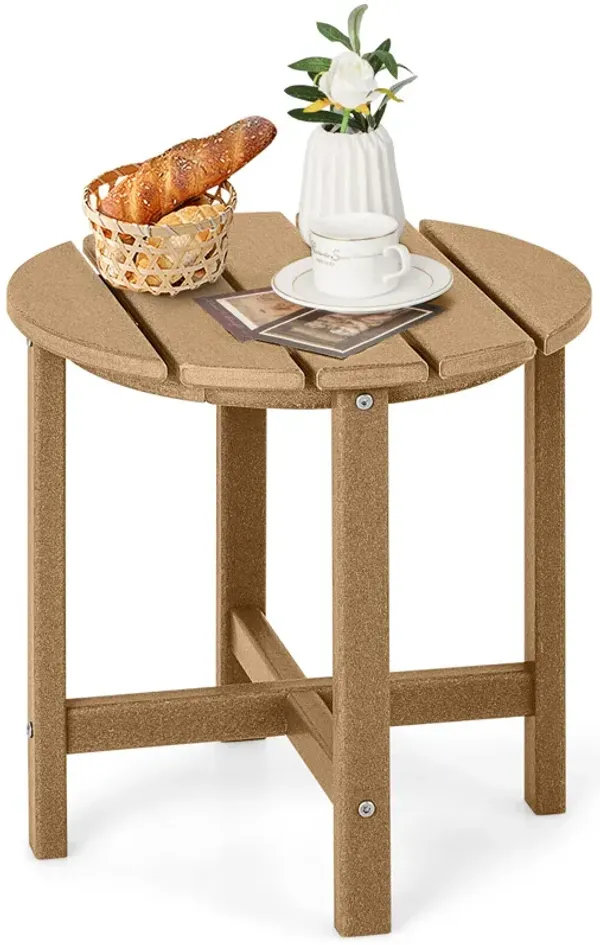 Round Adirondack Side Table Weather Resistant for Patio Deck or Garden