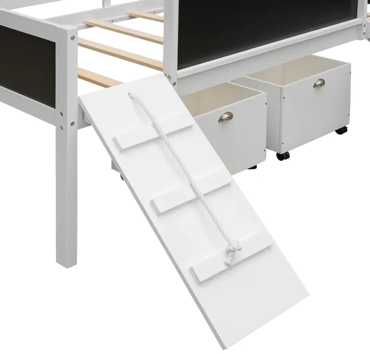 Merax Loft Bed with 2 Storage Boxes