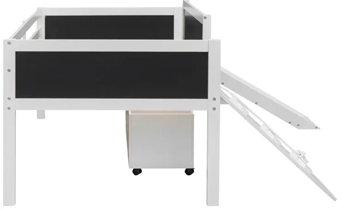 Merax Loft Bed with 2 Storage Boxes