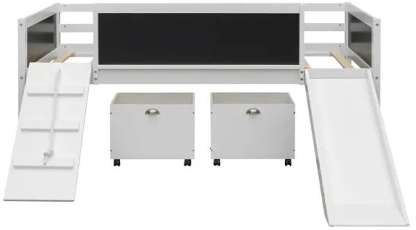 Merax Loft Bed with 2 Storage Boxes