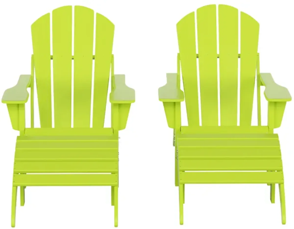 WestinTrends 4-Piece Folding Adirondack Chair With Footrest Ottoman Set