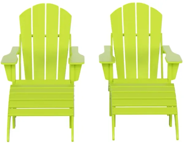 WestinTrends 4-Piece Folding Adirondack Chair With Footrest Ottoman Set