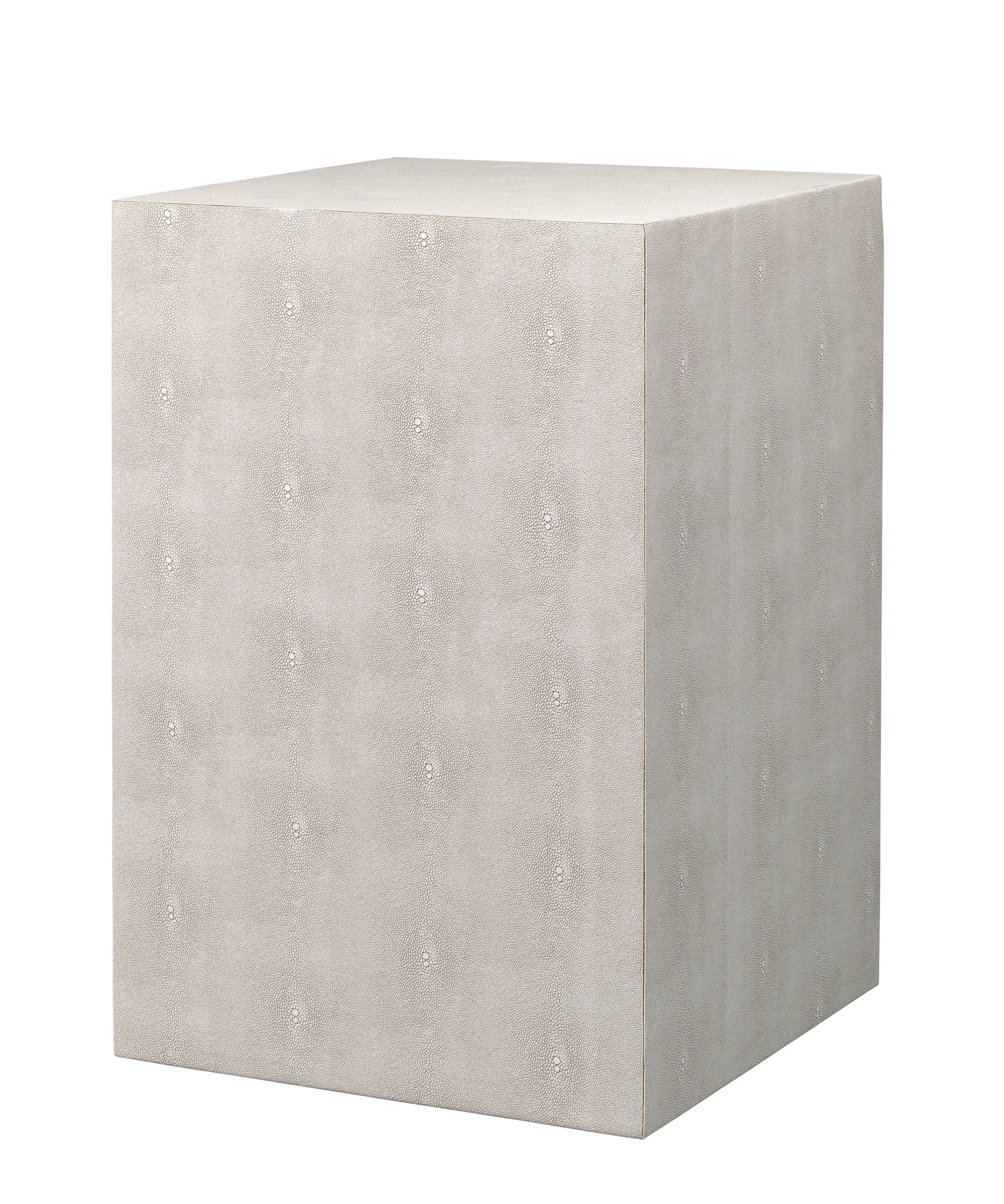 Structure Faux-Shagreen Square Side Table, Cream