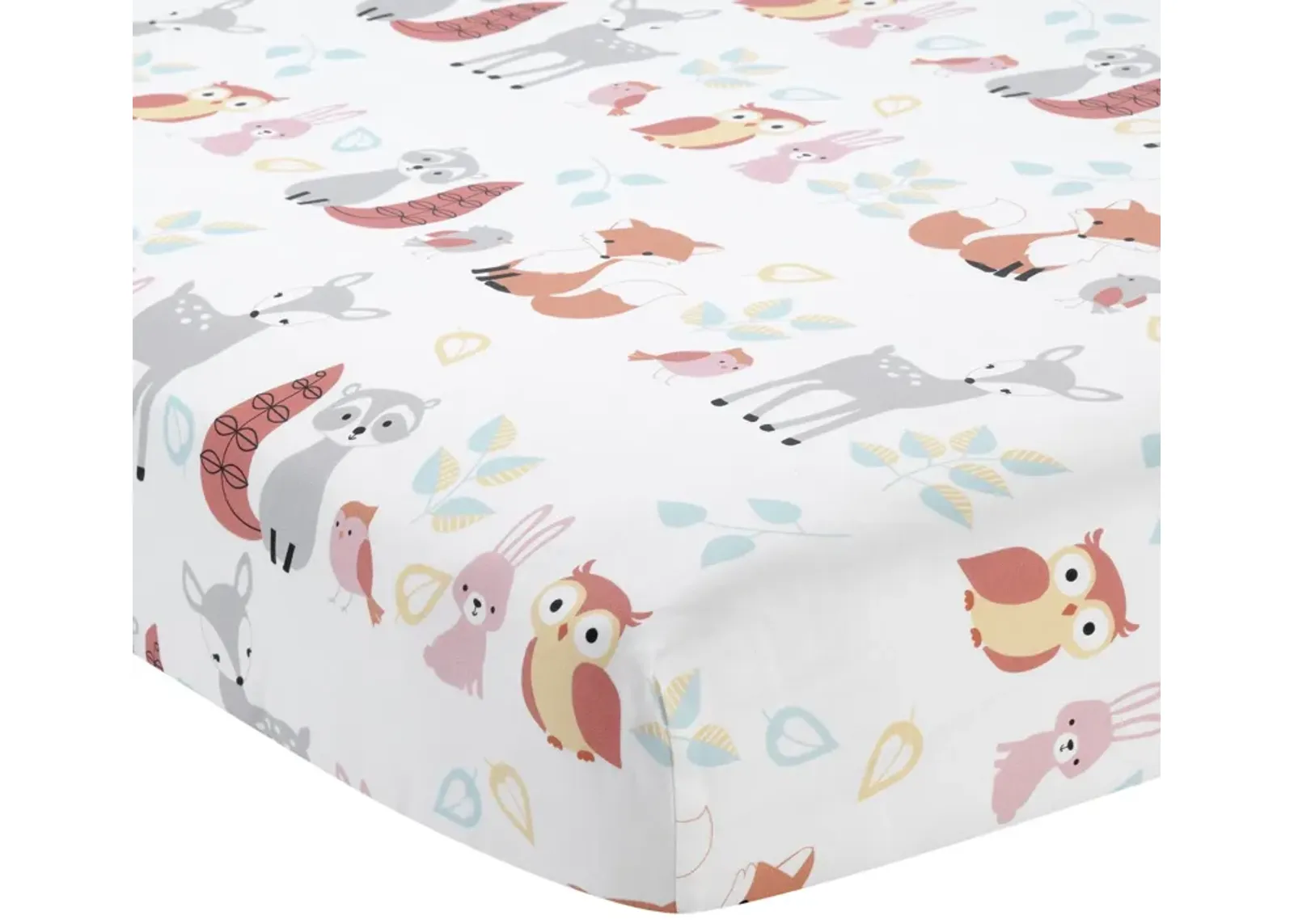 Lambs & Ivy Little Woodland Forest Animals 100% Cotton Baby Fitted Crib Sheet