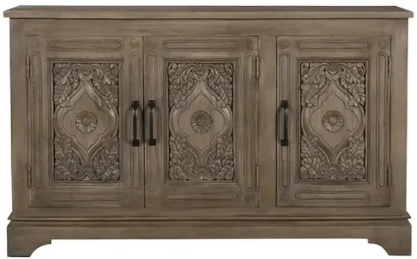 Taran Designs Grayson 3-door Carved Solid Wood Sideboard