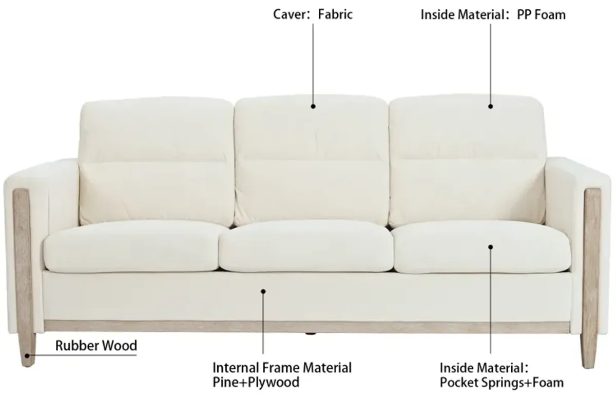 Durable Three-Seater Sofa with Soft Cushions