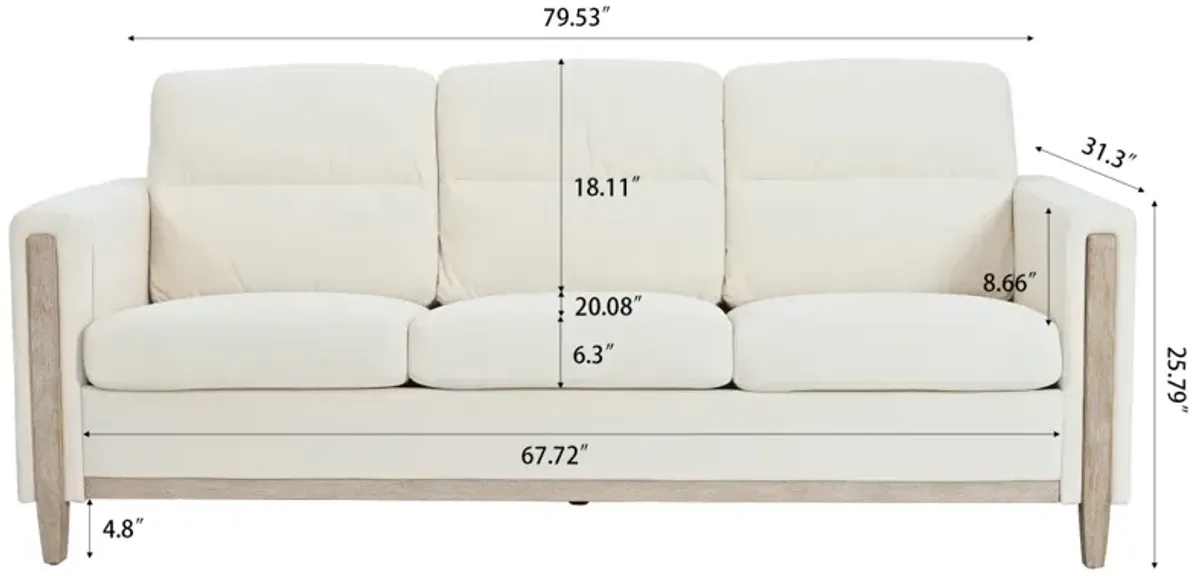 Durable Three-Seater Sofa with Soft Cushions