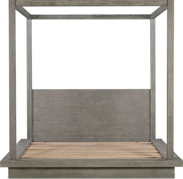 Melbourne Queen-Size Canopy Bed in Mineral