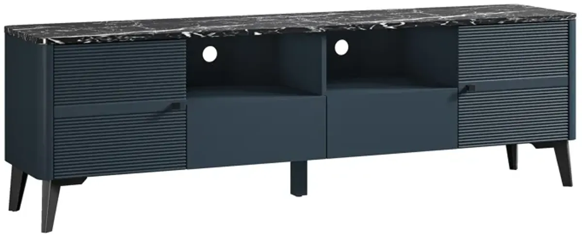 FESTIVO Stylish 70-Inch TV Stand with Marble-Printed Top