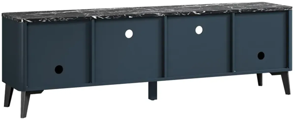 FESTIVO Stylish 70-Inch TV Stand with Marble-Printed Top