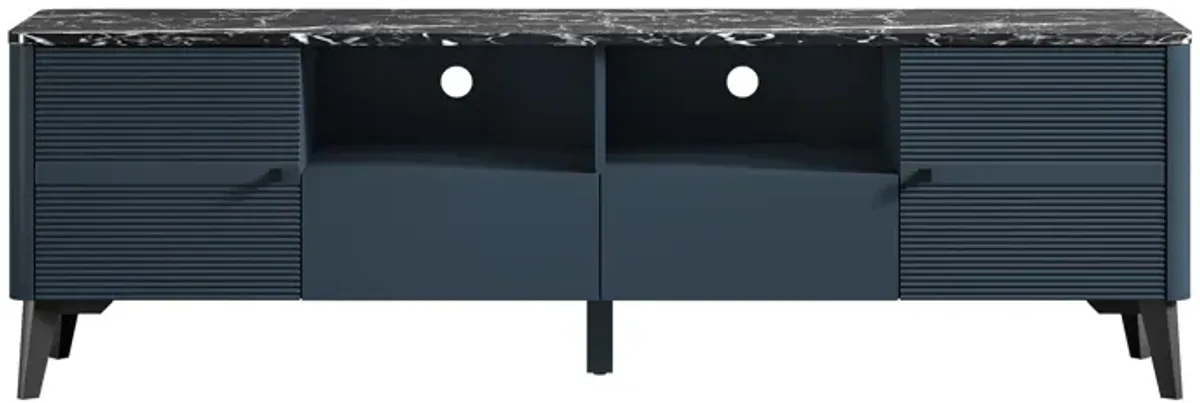 FESTIVO Stylish 70-Inch TV Stand with Marble-Printed Top