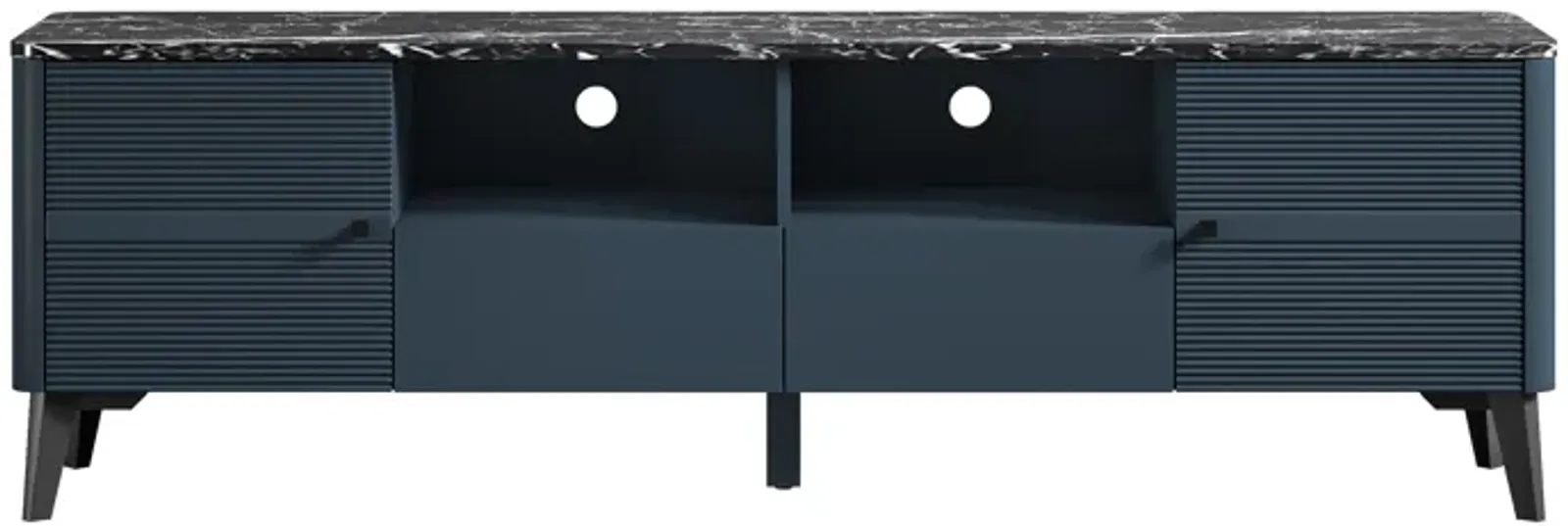 FESTIVO Stylish 70-Inch TV Stand with Marble-Printed Top