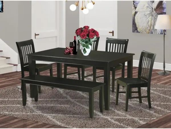 6 PC Dining room set- Dining Table and 4 Dining Chairs and also Bench