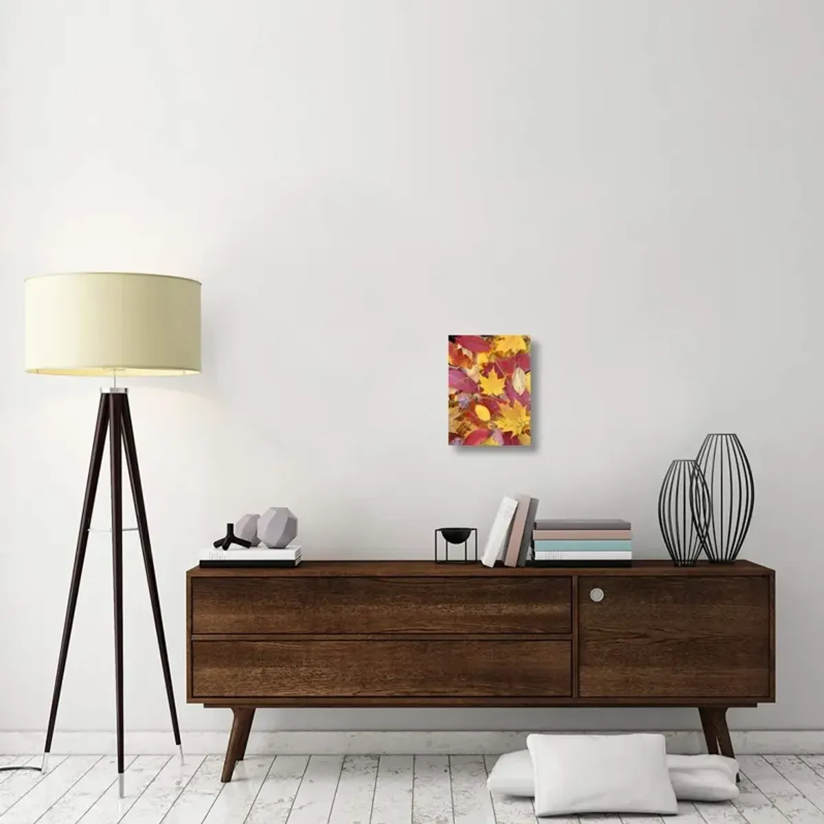 Sourwood and cherry leaves, North America-Canvas Art-12x16