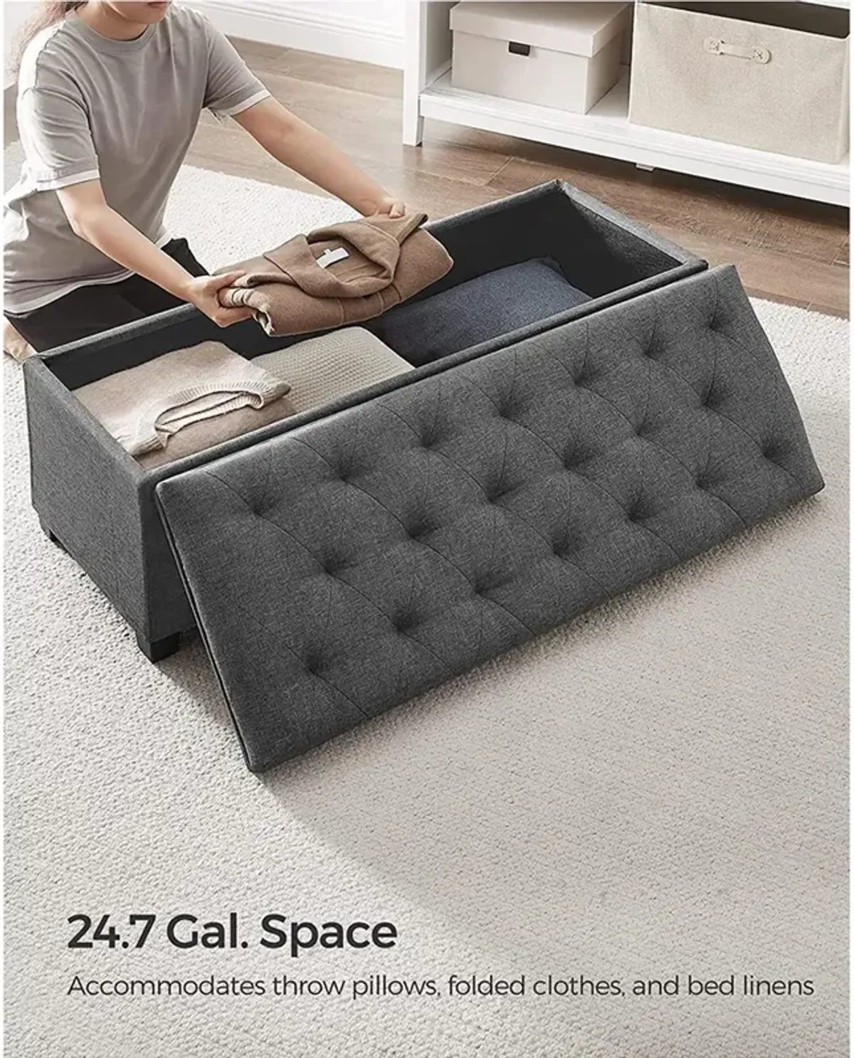 Storage Ottoman Bench for Organized Seating and Stylish Storage