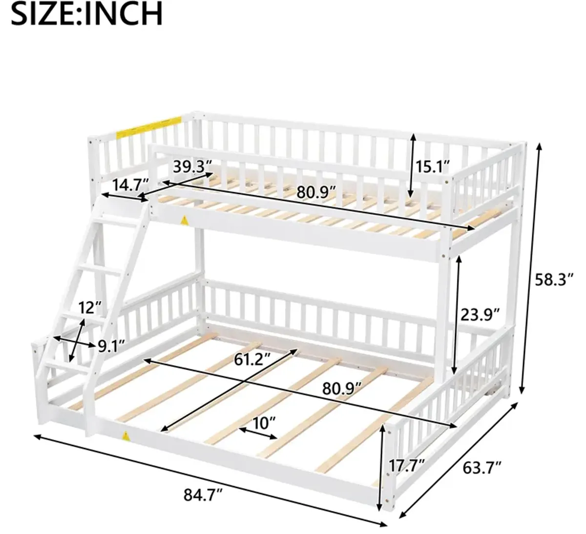 Merax Bunk Bed with Ladder and Guardrails