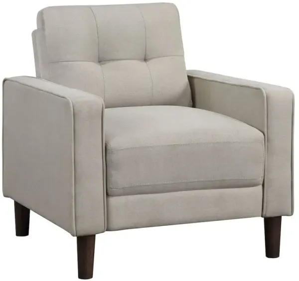 Bowen Upholstered Track Arm Tufted Accent Chair Beige