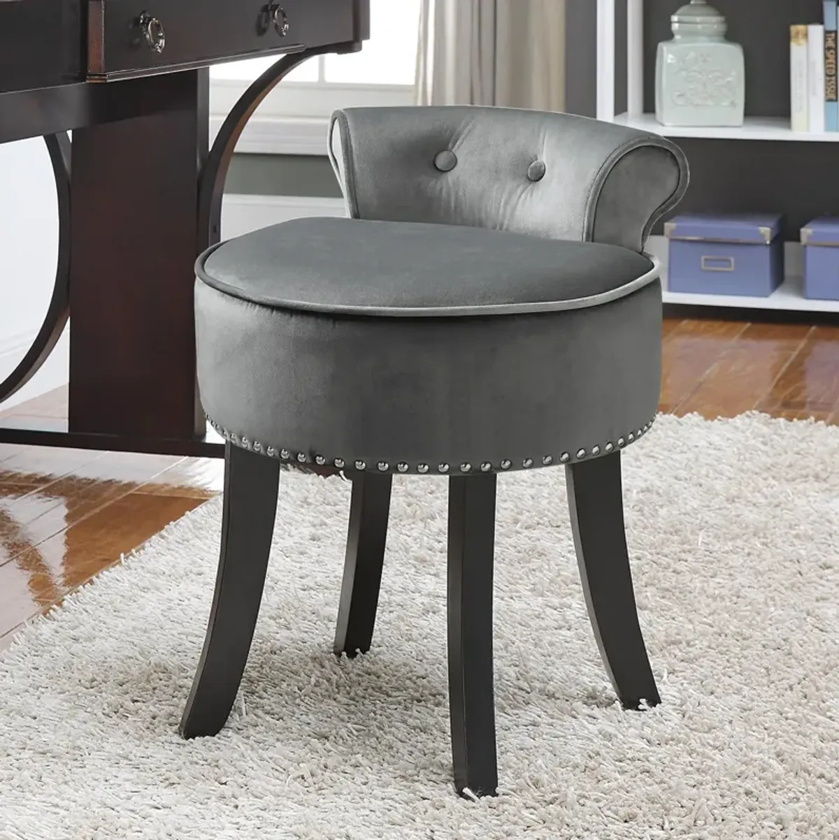 Inspired Home Delia Vanity Stool