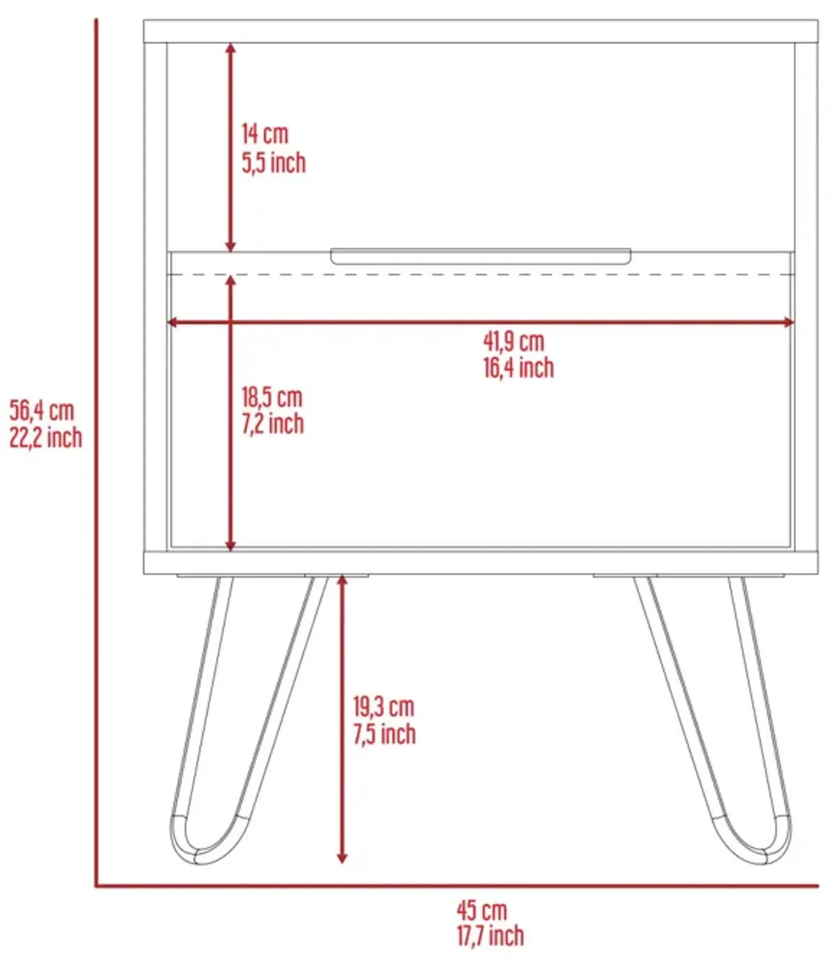 Eagle Creek 1-Shelf 1-Drawer Nightstand White