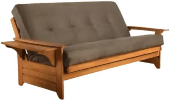 Phoenix Frame-Butternut Finish-Suede Gray Mattress