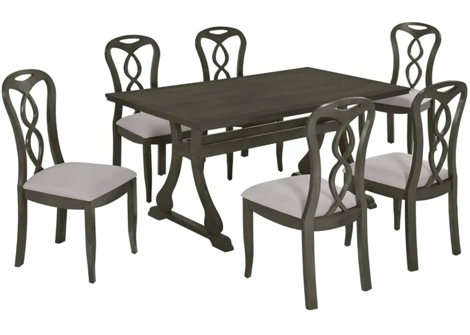 Merax Retro Table with Chairs and Bench Dining Set