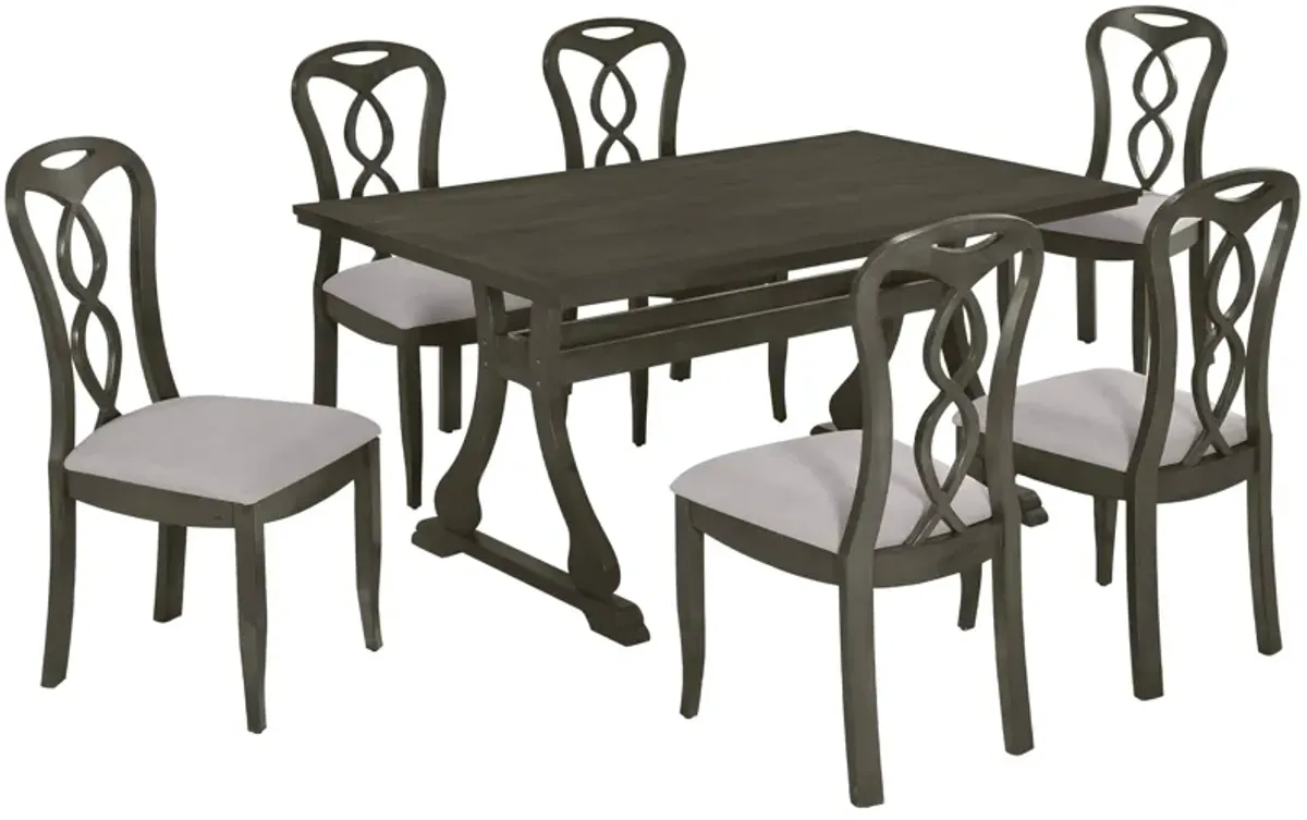 Merax Retro Table with Chairs and Bench Dining Set