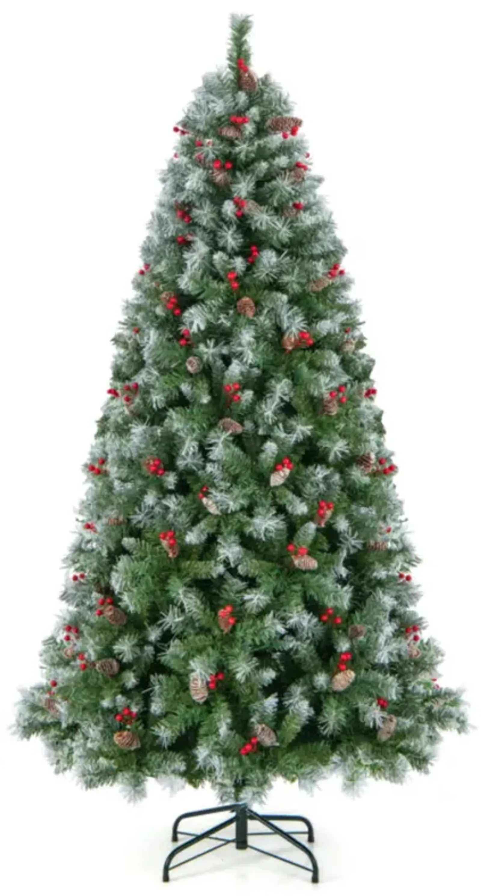 Hivvago Hinged Christmas Tree with PVC Branch Tips and Warm White LED Lights