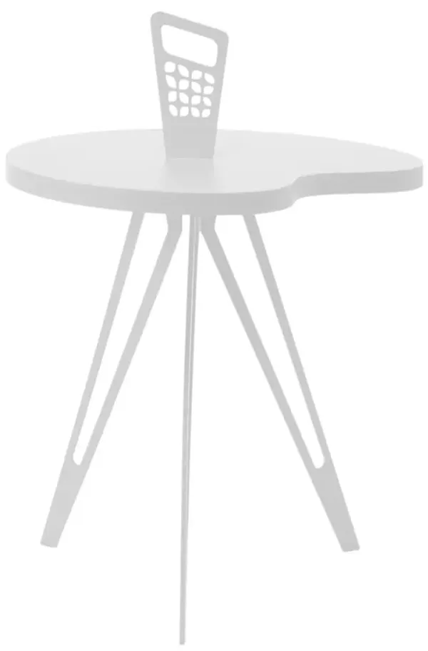 Genie Mod Shaped Metal Side Table (shorter kidney)-white