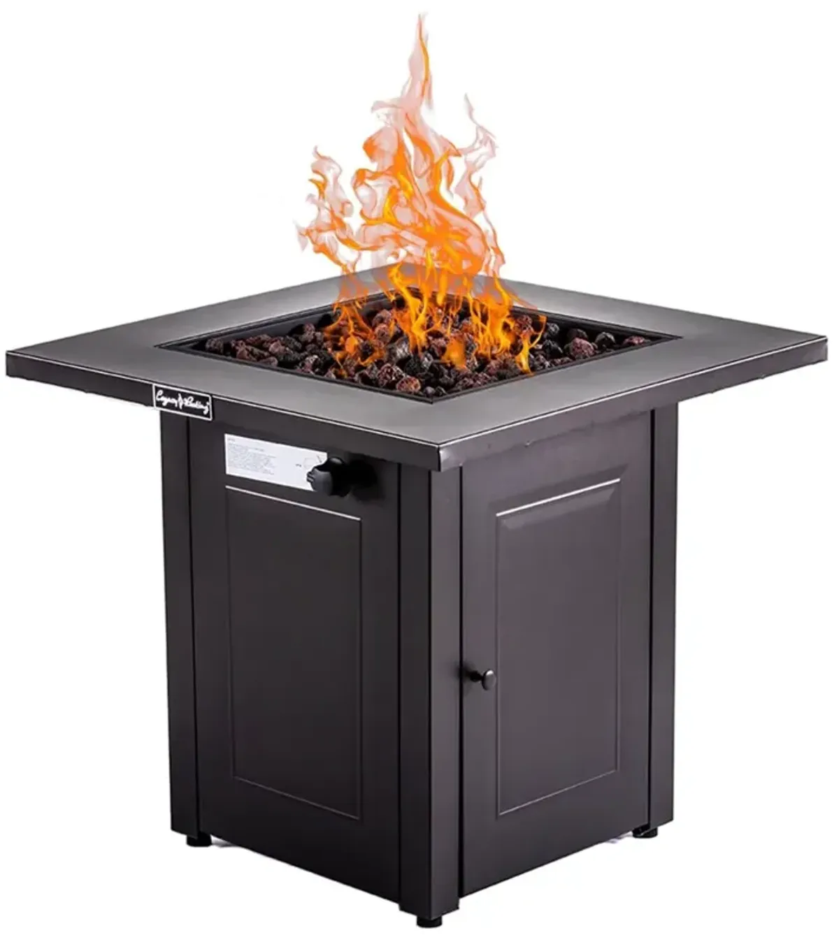 28In Propane Fire Pits Table, 50000 BTU Gas Square Outdoor Dining Fire Pit Fireplace Dining