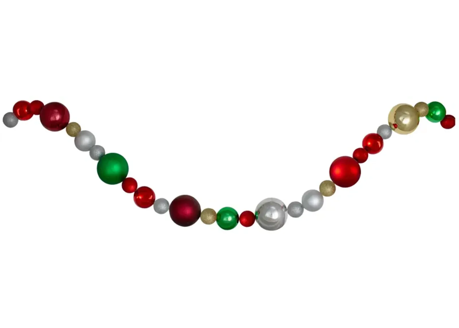 6' Traditional Colored Shatterproof Ball Artificial Christmas Garland - Unlit