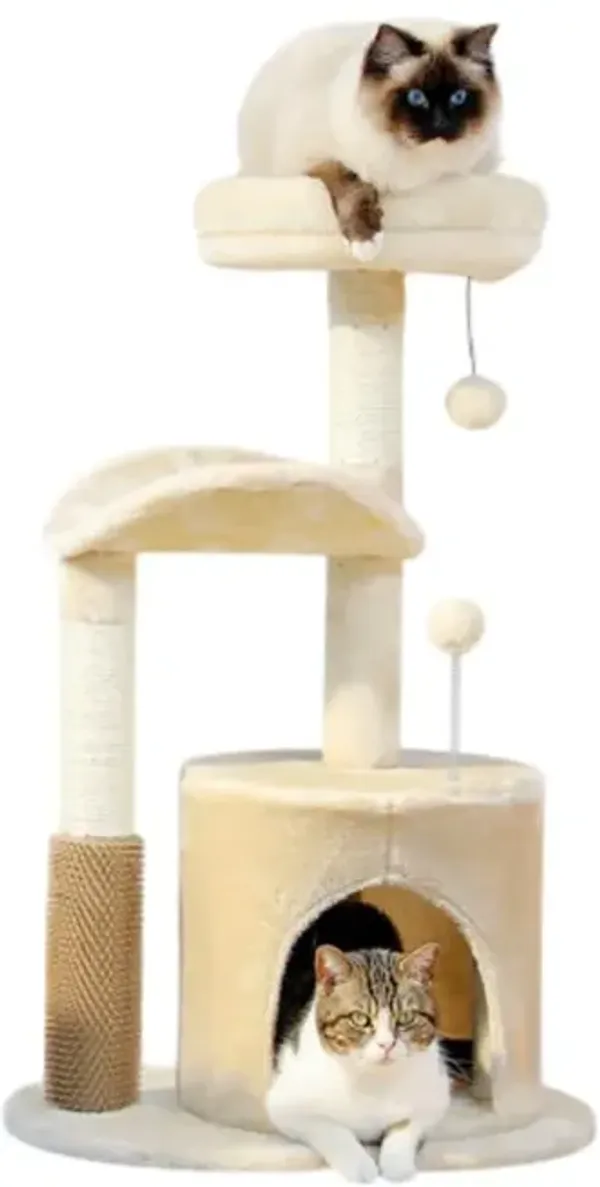Cat Tree for Indoor Cats Multi-Level Tower with Scratching Posts and Cozy Perches for Play and Rest