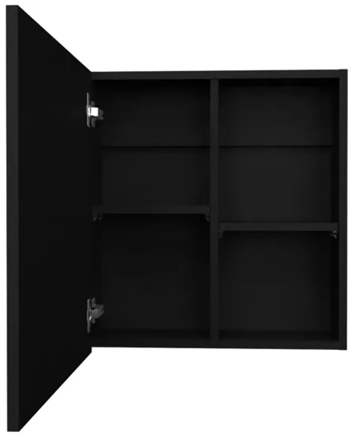 Loring Medicine Cabinet 21.1" H, 1 Door, 4 Shelves, 1 Mirror, Black