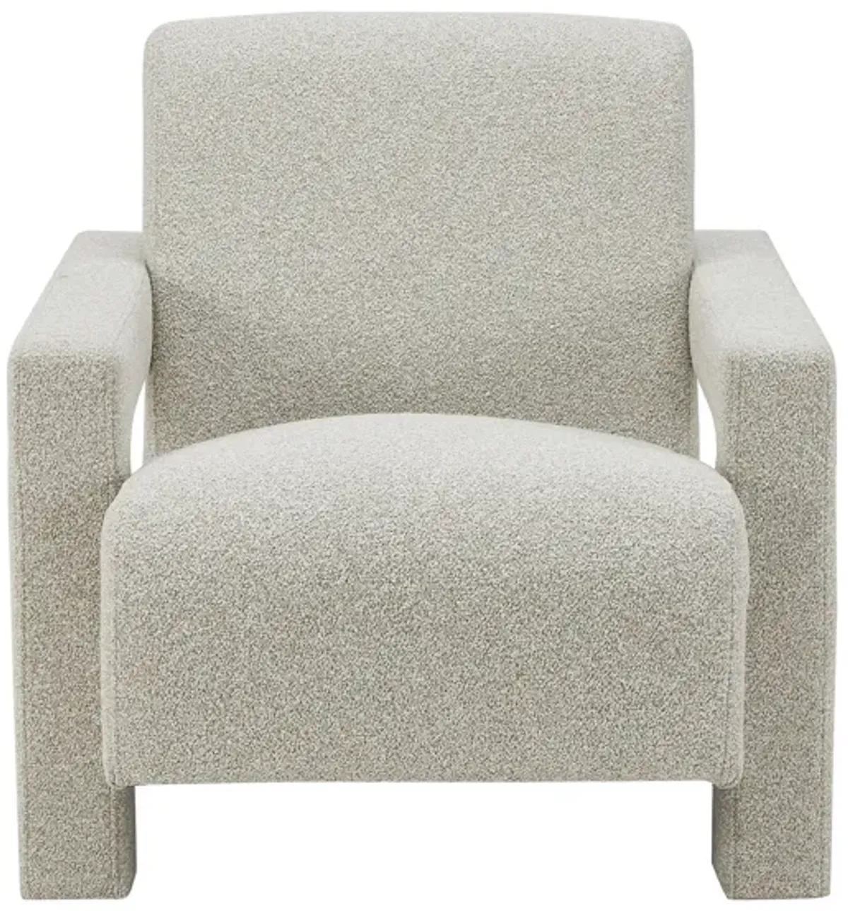 Cid Lily 28 Inch Accent Chair, Foam Cushioned Plush Beige Polyester Fabric - Benzara