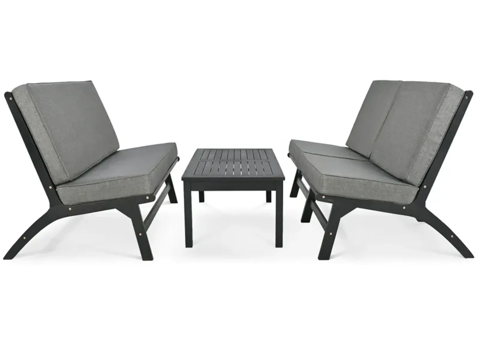 Merax 4-Piece V-shaped Seats set, Acacia Solid Wood Outdoor Sofa, Garden Furniture, Outdoor seating