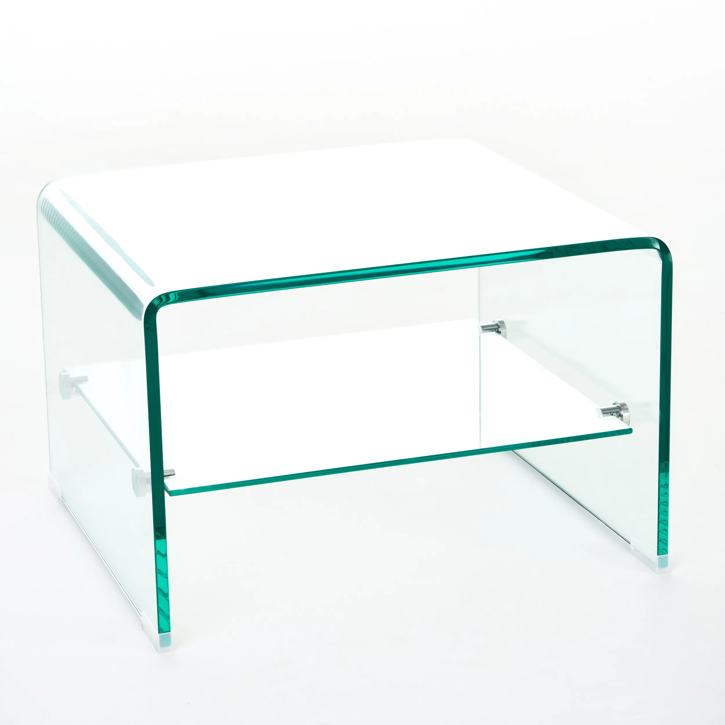 Ultra-Chic Glass End Table with Shelf Style Meets Functionality