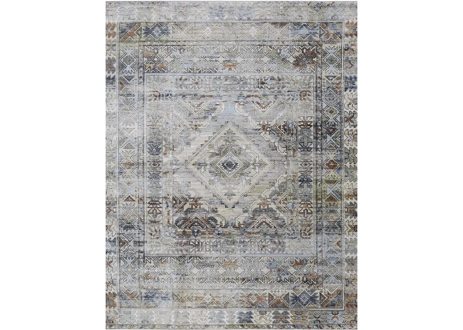 Melrose 39P0F 2' x 3' Gray/Red/Blue Rug