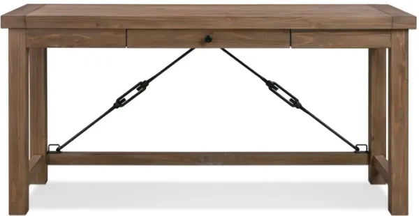 Autumn Three Drawer Solid Wood Writing Desk in Flint Oak