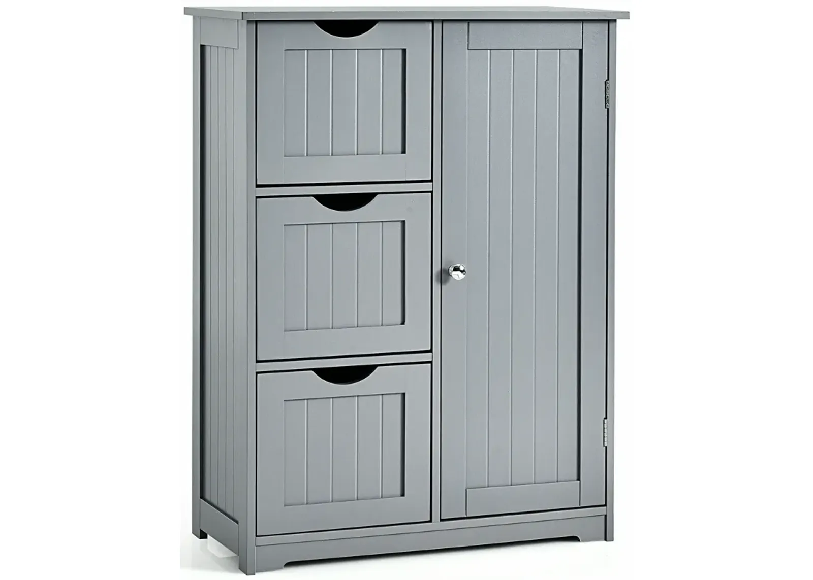 Bathroom Floor Cabinet Side Storage Cabinet with 3 Drawers and 1 Cupboard