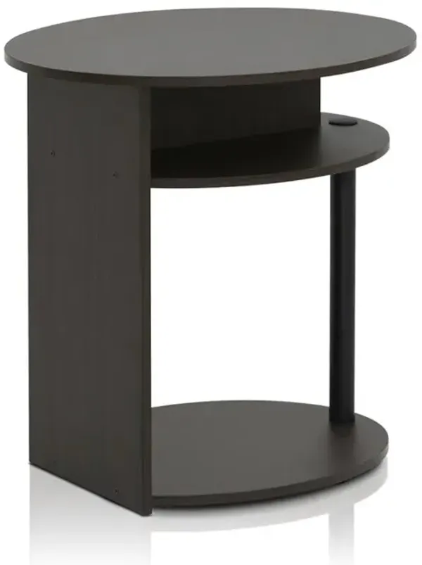 JAYA Simple Design Oval End Table, Walnut