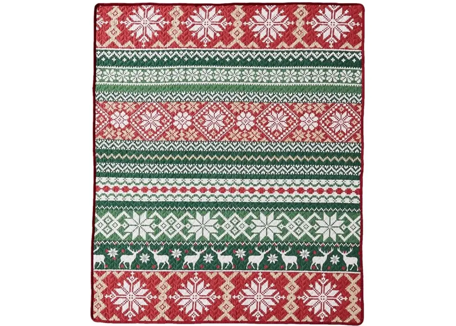 Greenland Home Fashion Fair Isle Ultra Soft High-Quality Throw Blanket Standard Red