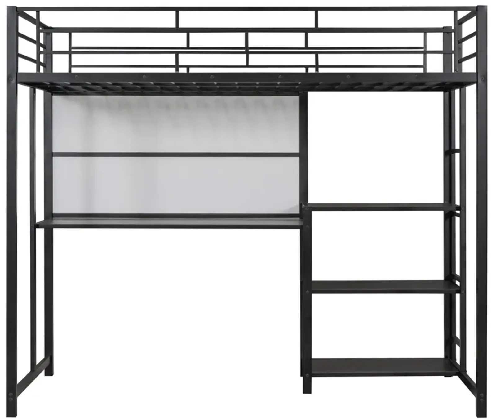 Merax Metal Loft Bed with Desk and Ladder