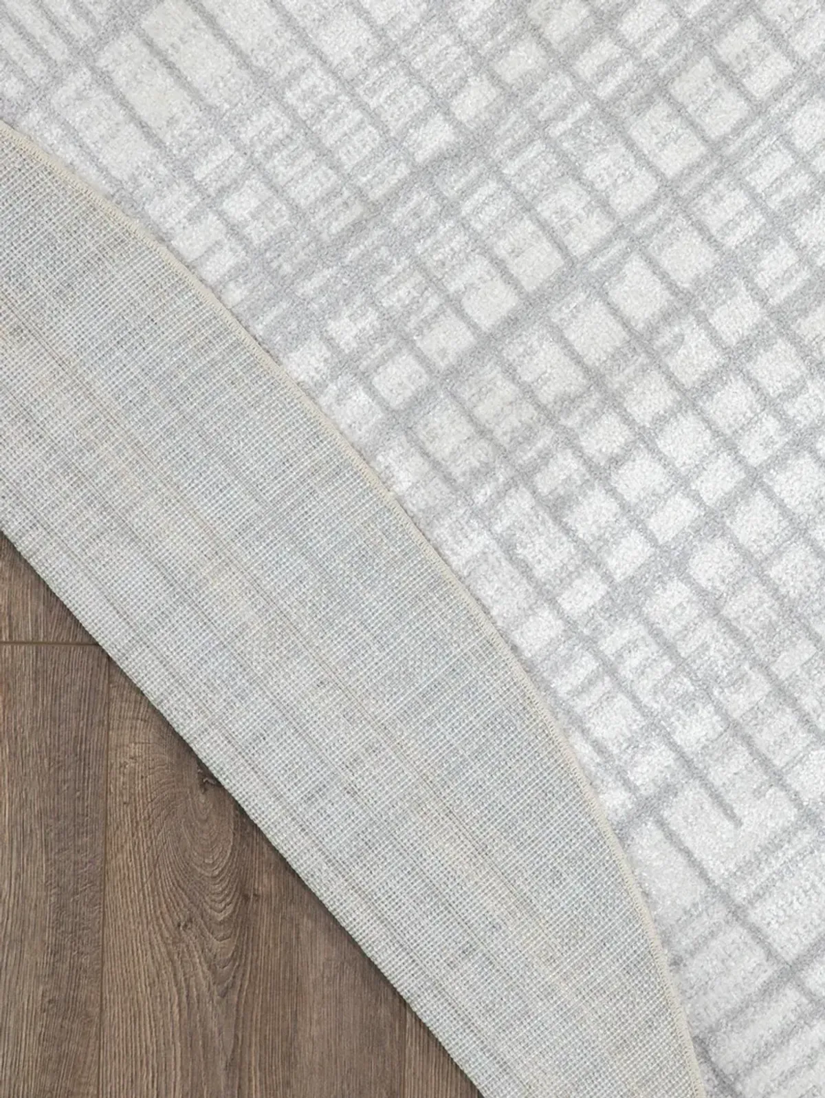 Astra Machine Washable ASW03 Ivory/Blue 5'3" x Round Rug